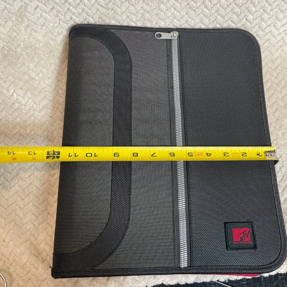 Vintage Y2K MTV‎ 3-Ring Black Red Zip Binder Trapper Keeper Nostalgic Novelty